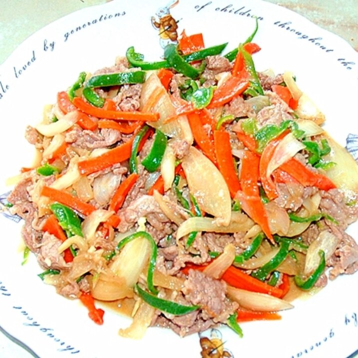 5分漬け置きで簡単!牛コマと野菜の甘味噌炒め♪